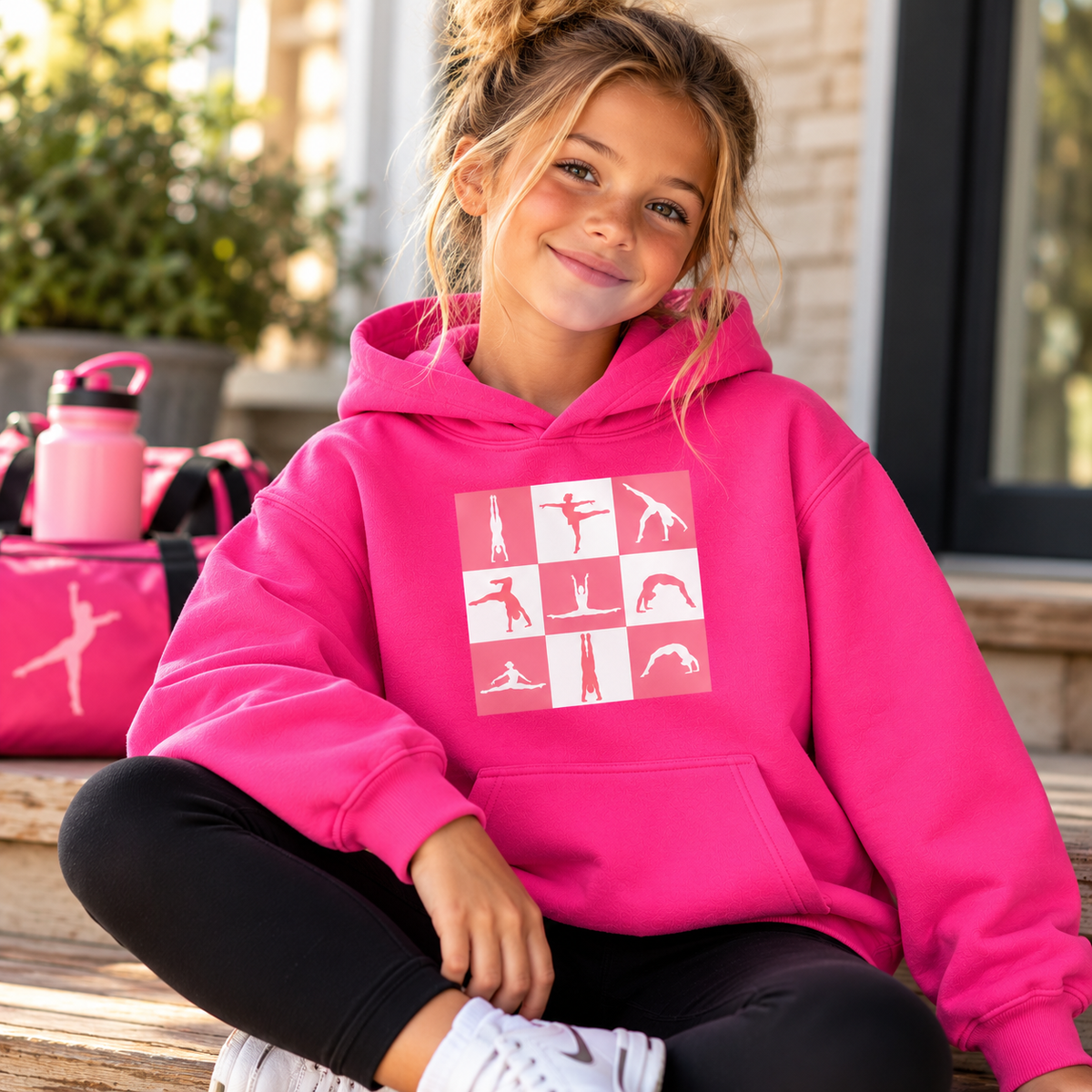 Pink Gymnastics hoodie (youth)