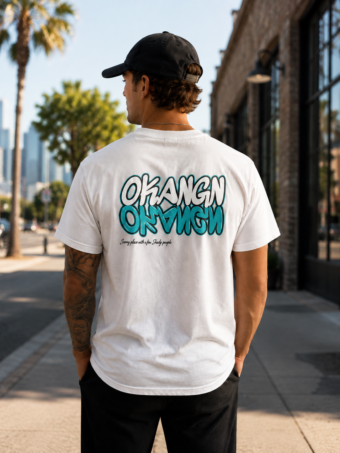 OKANGN Graffiti Mirror T-Shirt: Graphic Tee