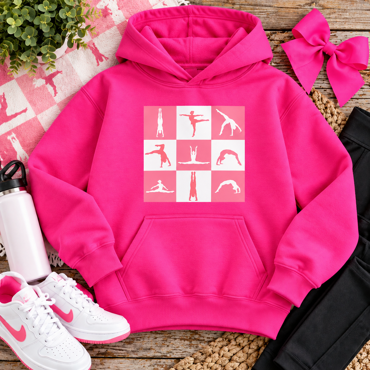Pink Gymnastics hoodie (youth)