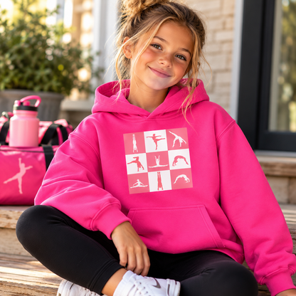Pink Gymnastics hoodie (youth)